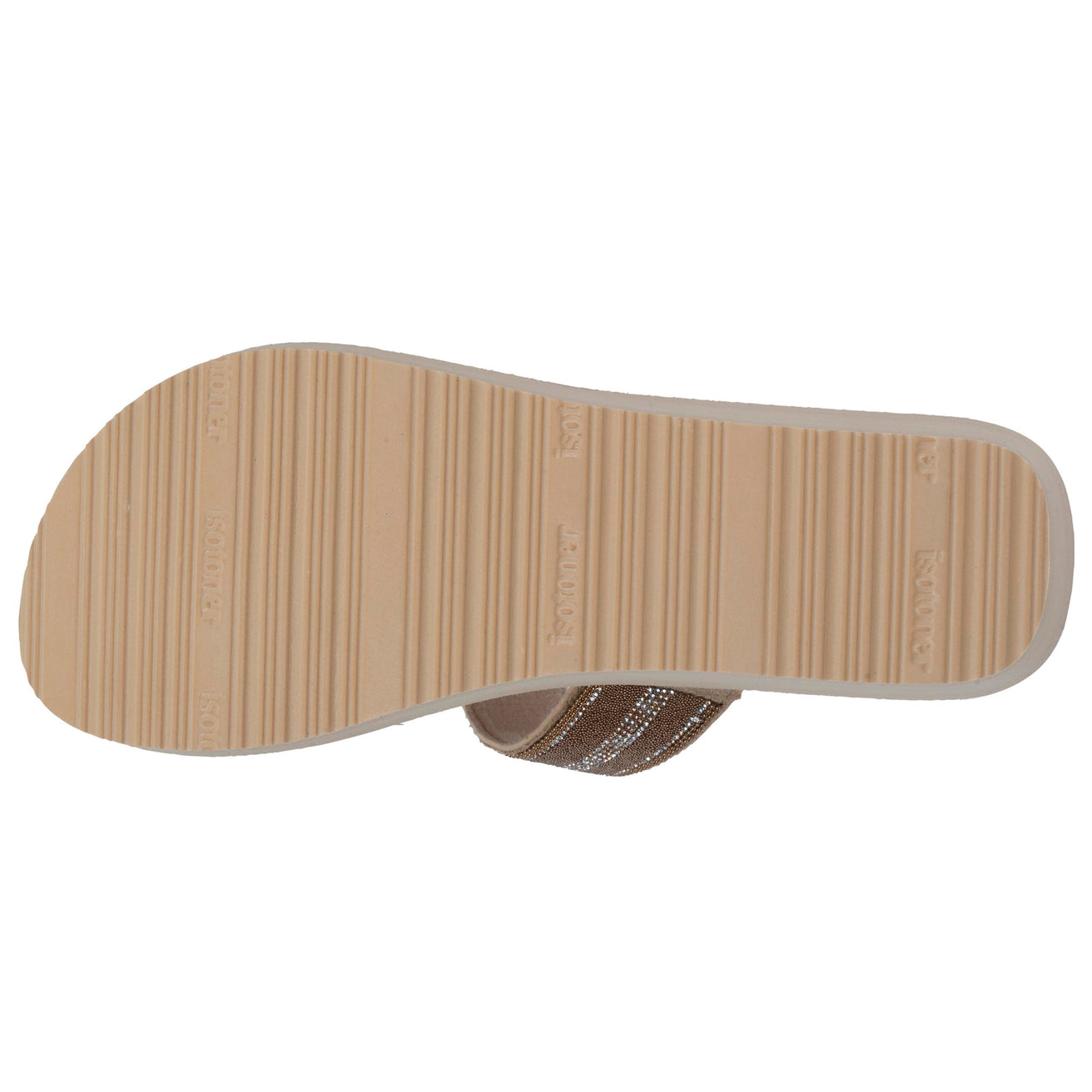 Tongs Femme tige large strass talon Beige