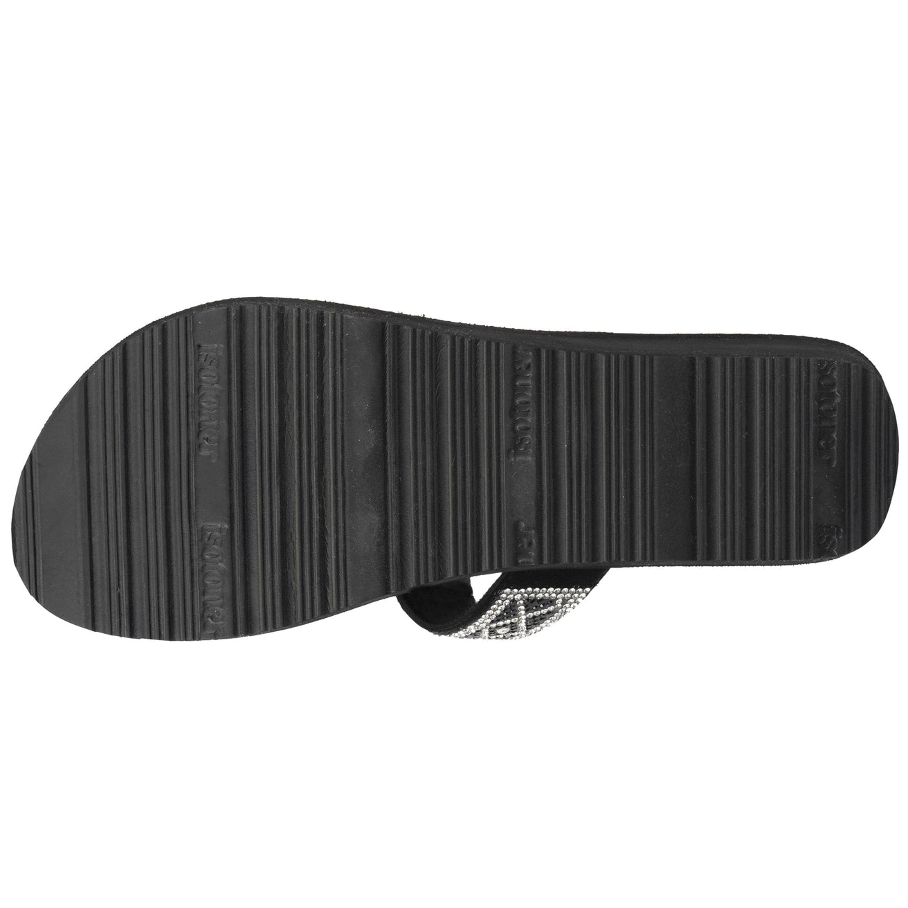 Tongs Femme tige large strass talon Noir