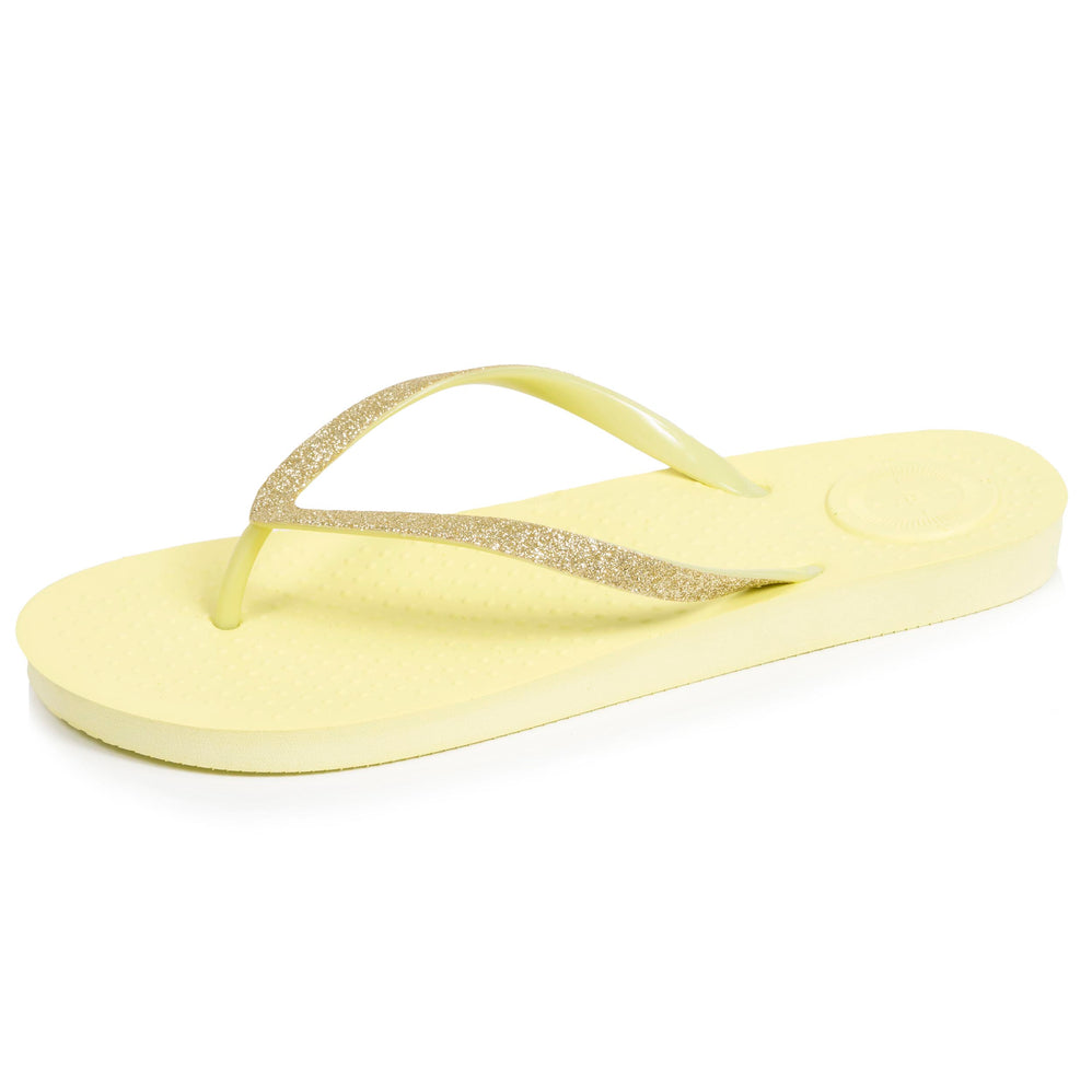 Tongs Femme tige paillettes Jaune - Isotoner