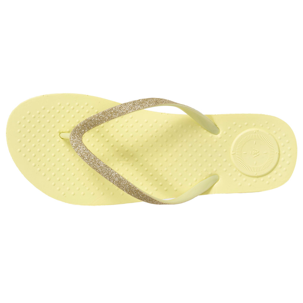 Tongs Femme tige paillettes Jaune - Isotoner
