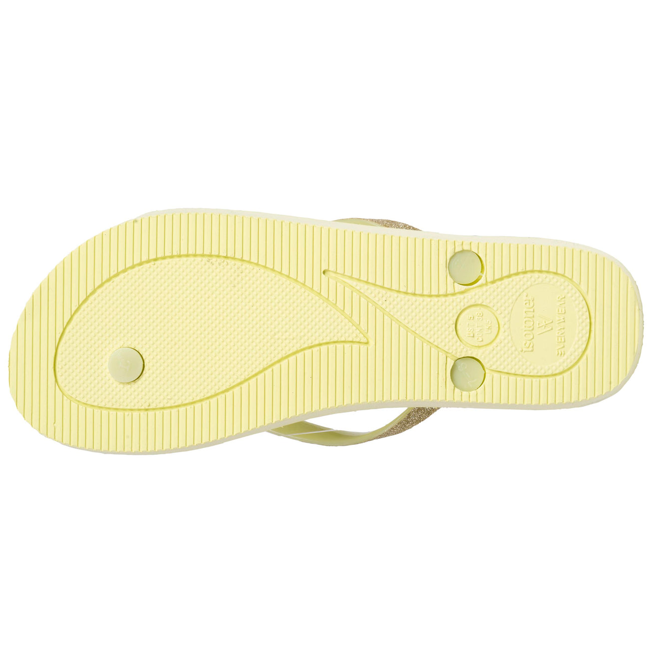 Tongs Femme tige paillettes Jaune