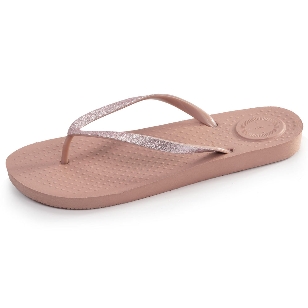 Tongs Femme tige paillettes Rose - Isotoner