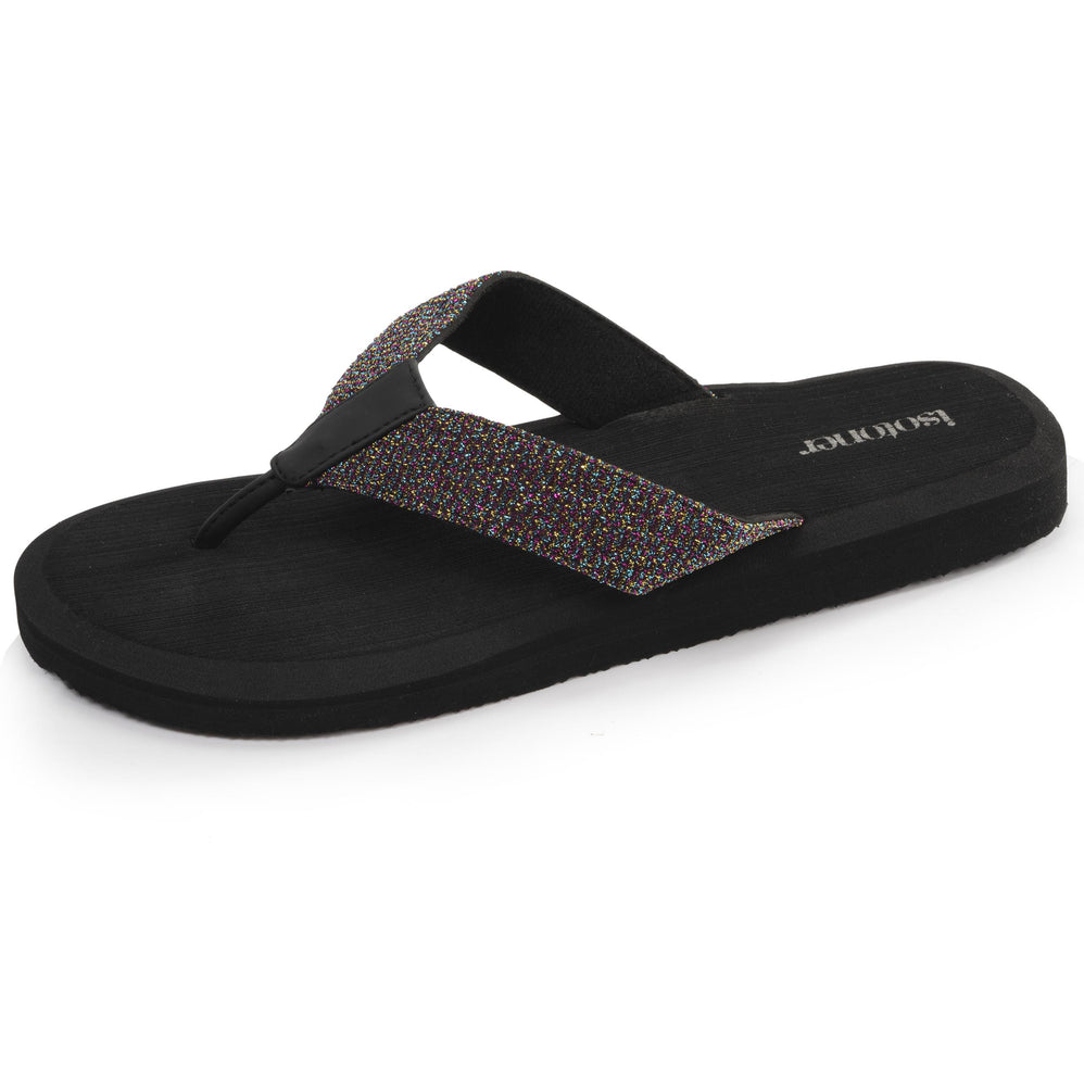 Tongs Femme yoga confort Noir - Isotoner