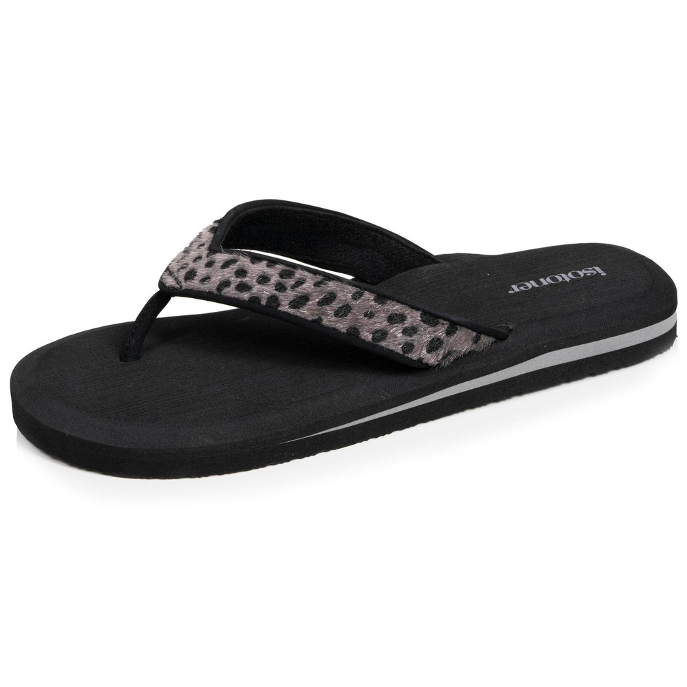 Tongs Femme yoga jungle Léopard/Noir - Isotoner