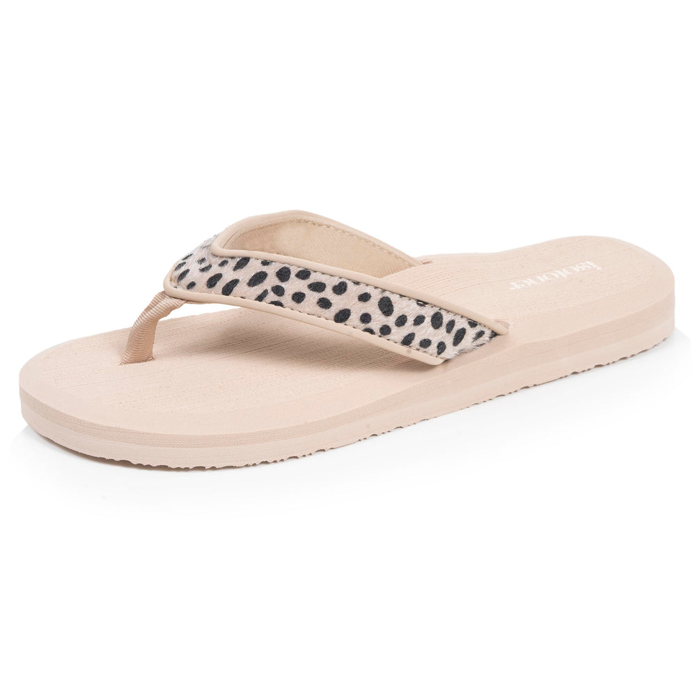 Tongs Femme yoga jungle Léopard beige - Isotoner