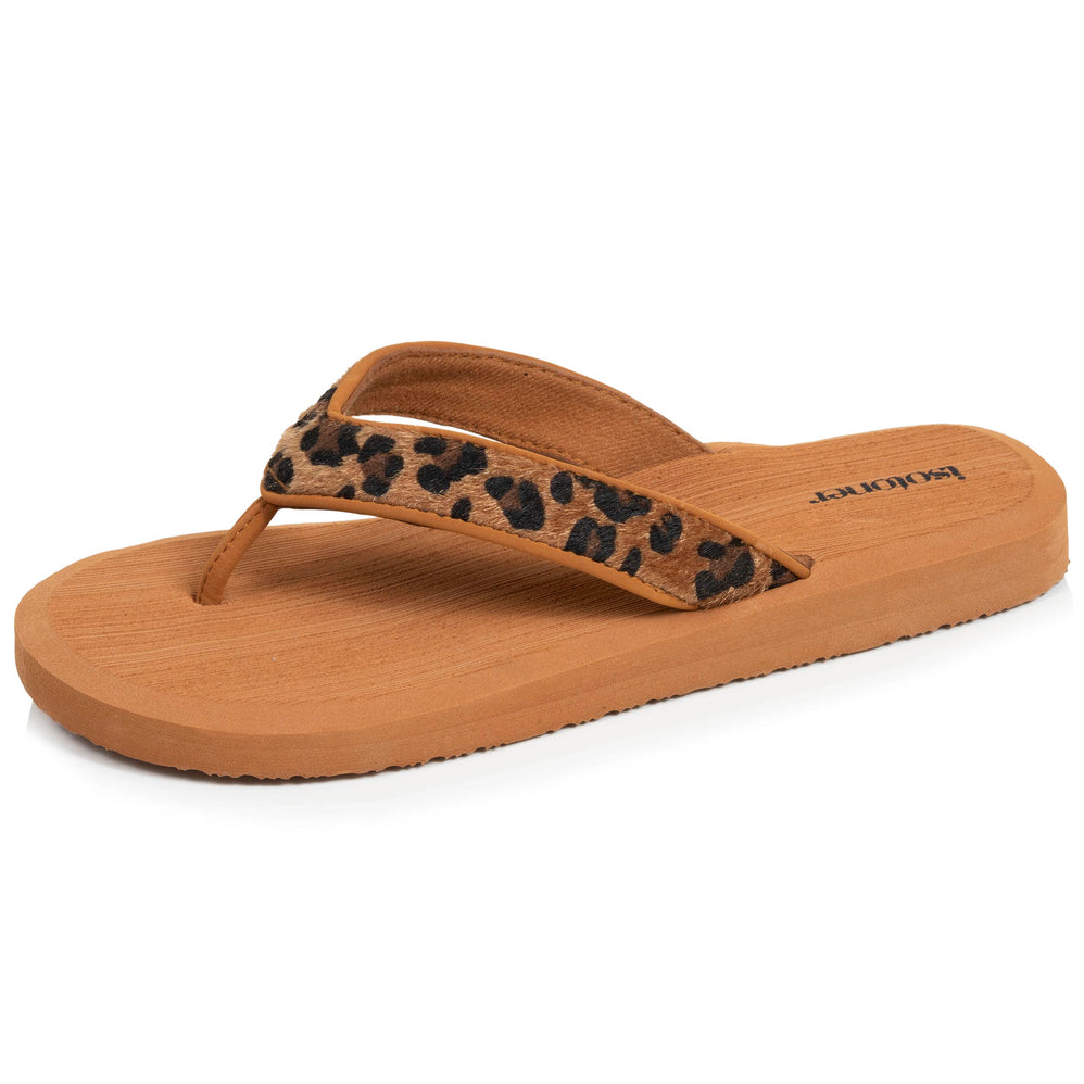 Tongs Femme yoga jungle Marron/Léopard - Isotoner