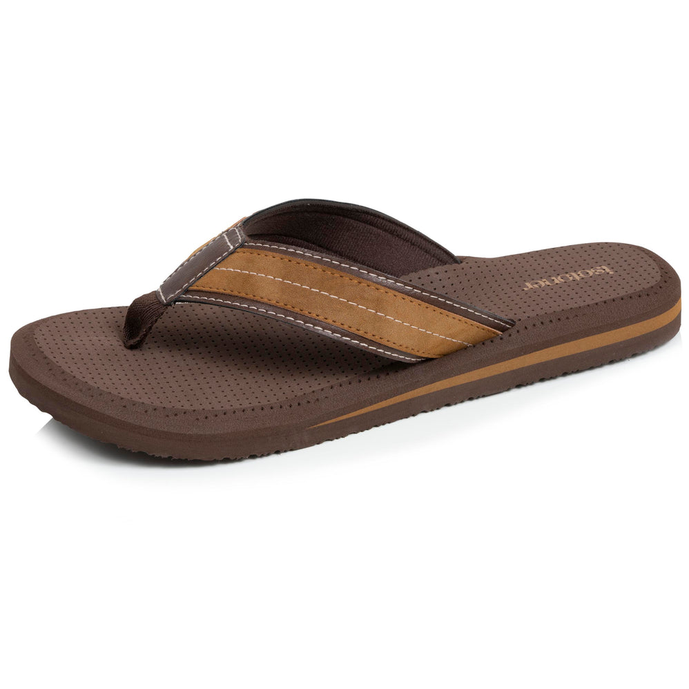 Tongs Homme tige large sport Marron - Isotoner