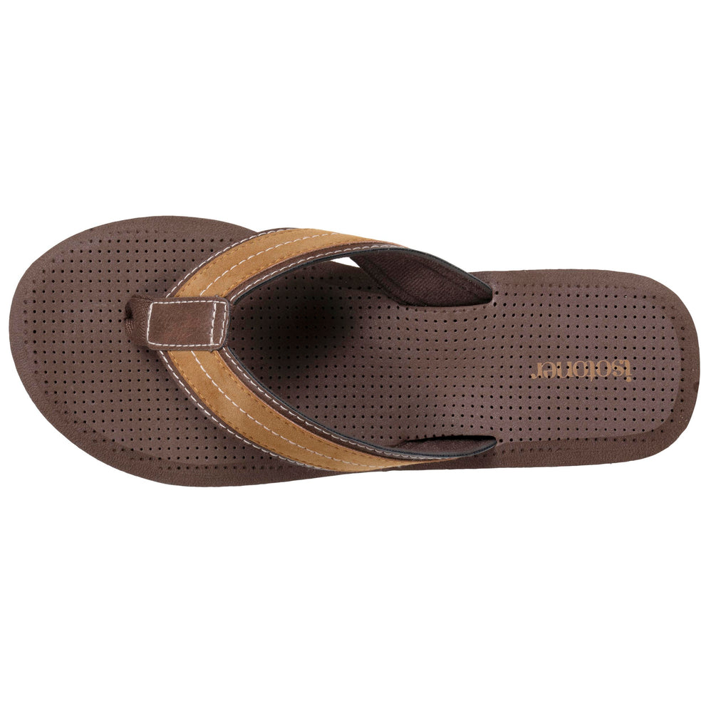Tongs Homme tige large sport Marron - Isotoner