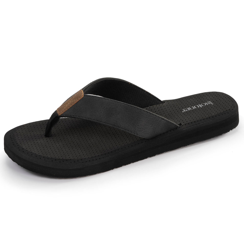 Tongs Homme tige large sport Noir - Isotoner