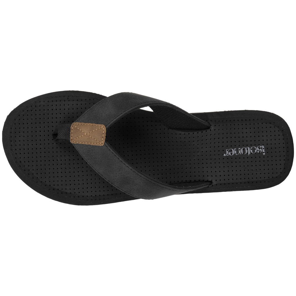 Tongs Homme tige large sport Noir - Isotoner