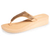 Tongs Femme strass talon Noir beige - Isotoner
