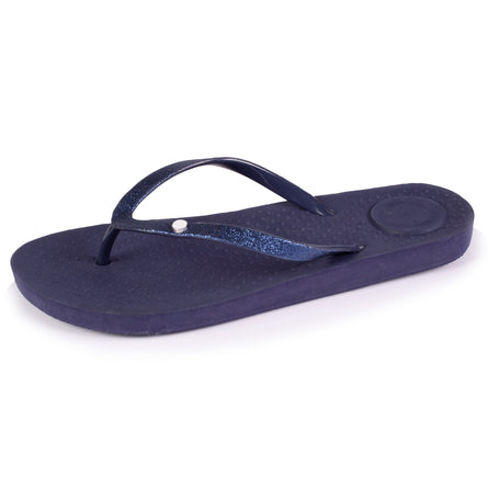 Tongs Femme tige paillettes Marine - Isotoner