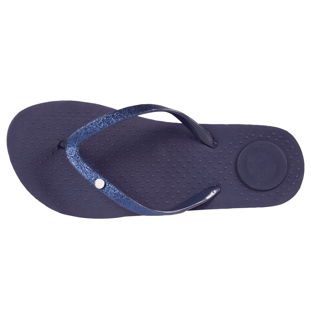 Tongs Femme tige paillettes Marine - Isotoner