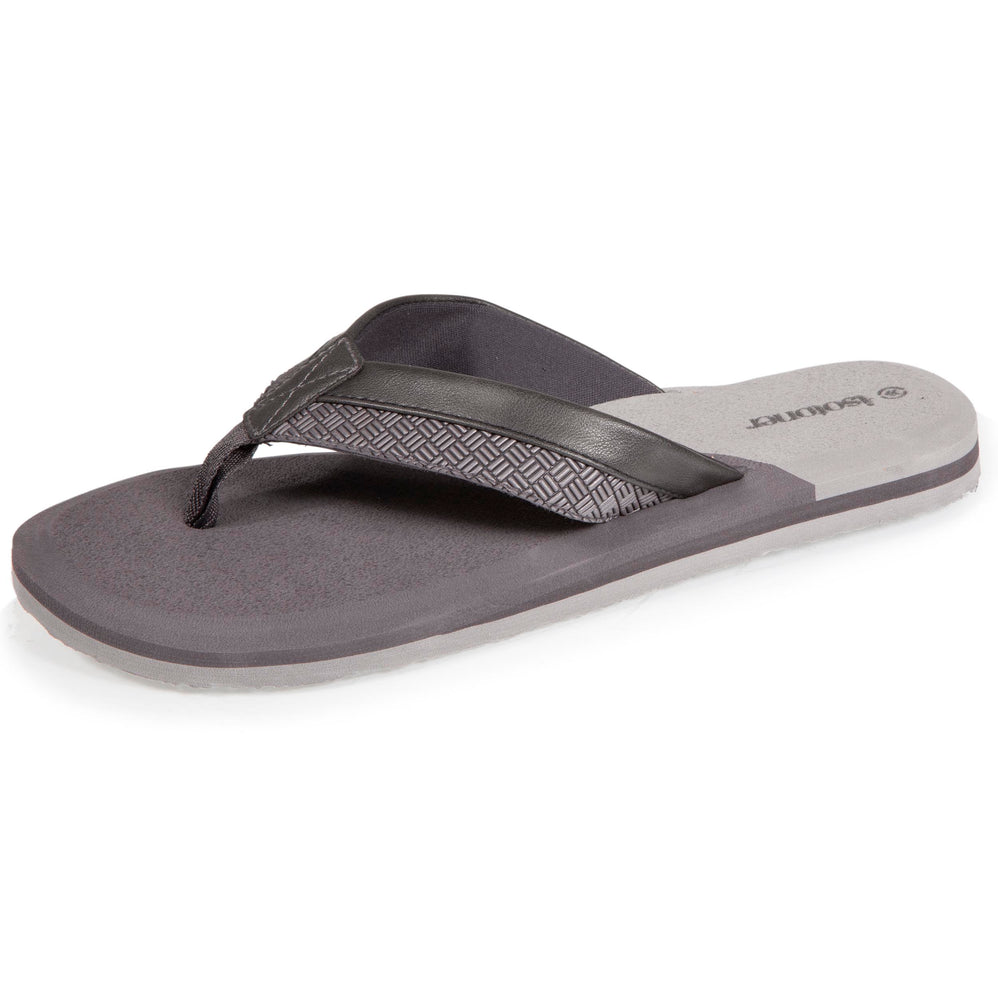 Tongs Homme tressées bicolores Grises - Isotoner