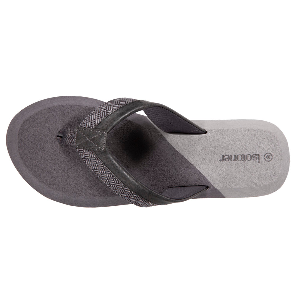 Tongs Homme tressées bicolores Grises - Isotoner