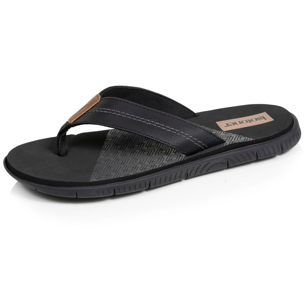 Tongs sport Homme confort Noir logo - Isotoner