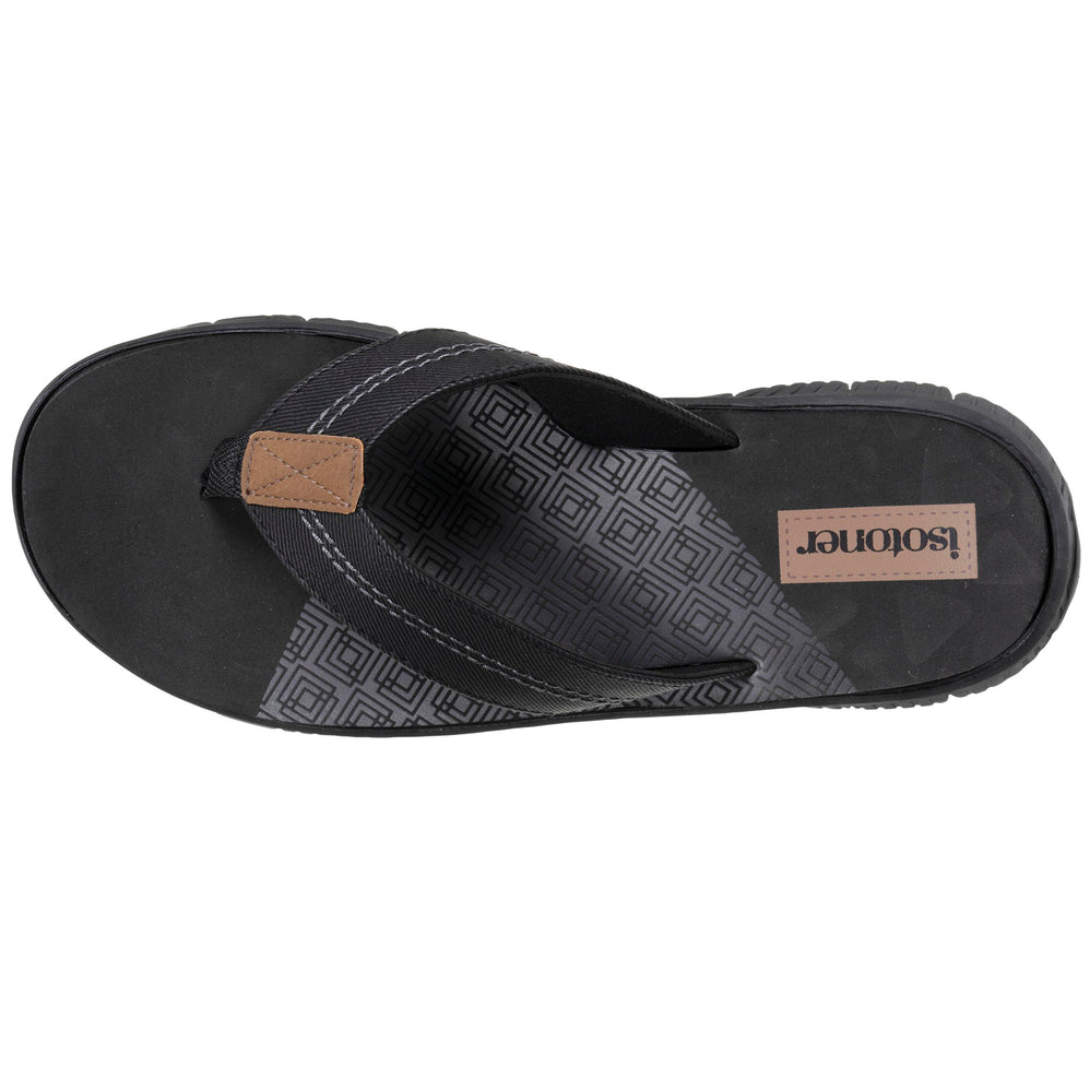 Tongs sport Homme confort Noir logo - Isotoner