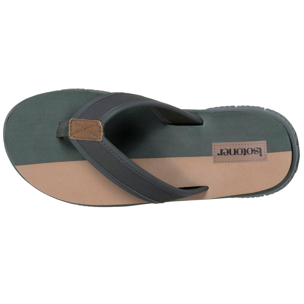 Tongs sport Homme confort Kaki bicolor - Isotoner