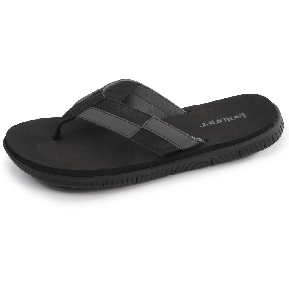 Tongs sport Homme confort Noir - Isotoner