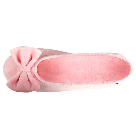Chaussons ballerines Femme grand noeud Corail - Isotoner
