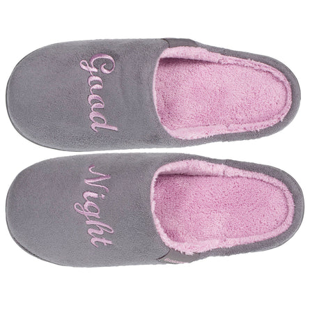Chaussons mules Junior Gris/Rose - Isotoner