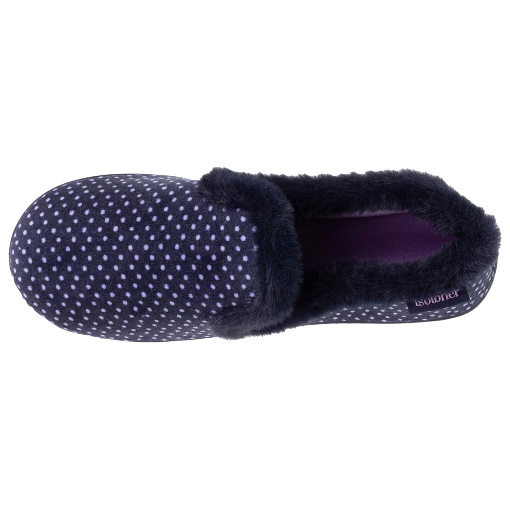 Chaussons charentaises Femme pois Marine - Isotoner