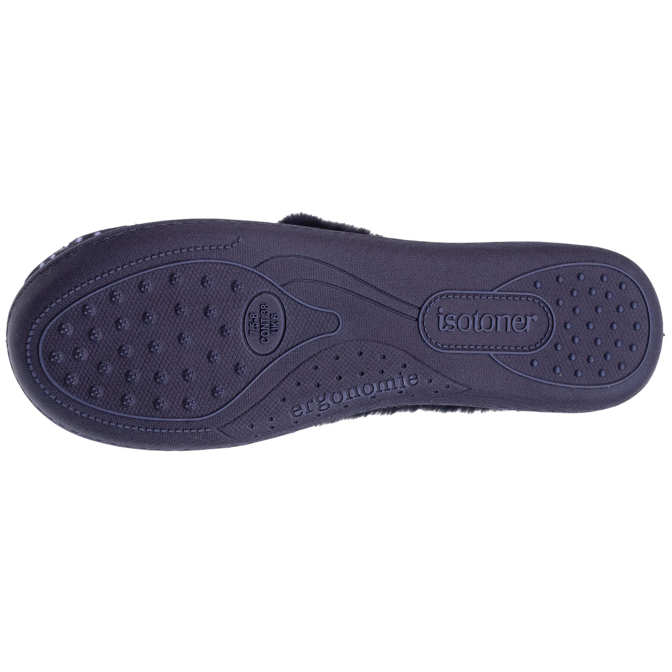 Chaussons charentaises Femme pois Marine