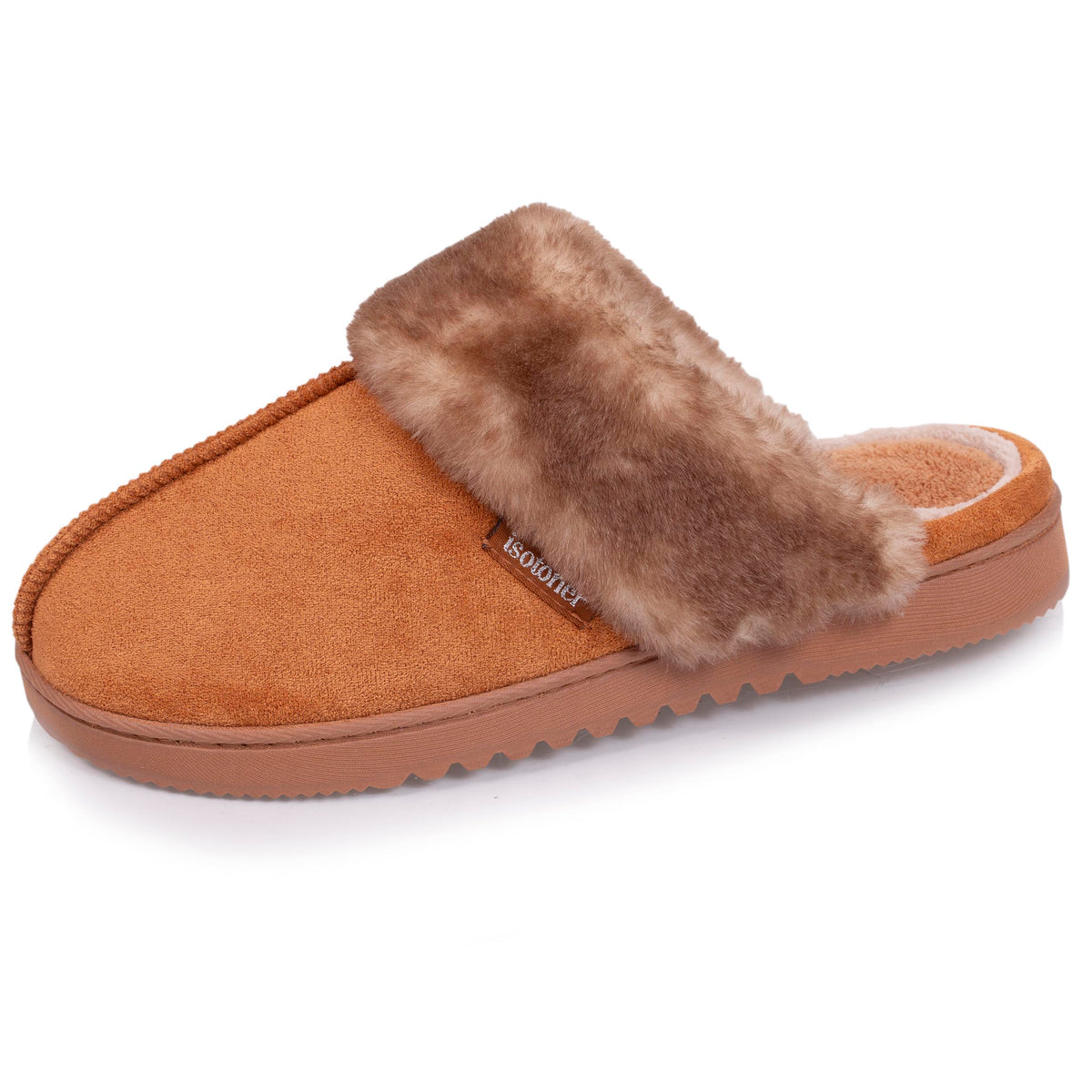 Chaussons Mules Femme Camel Imitation fourrure