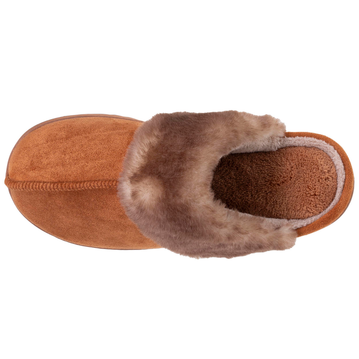 Chaussons Mules Femme Camel Imitation fourrure