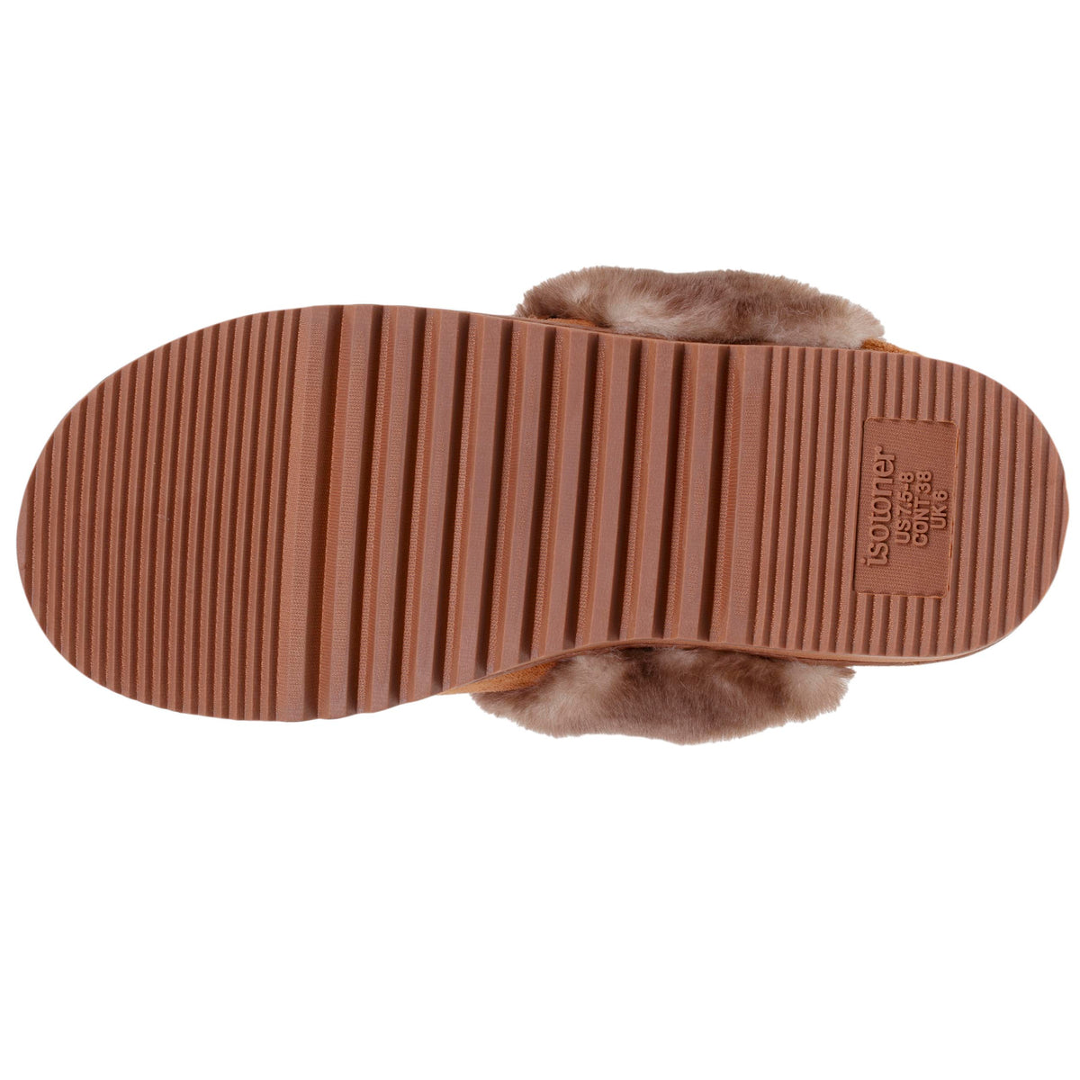 Chaussons Mules Femme Camel Imitation fourrure