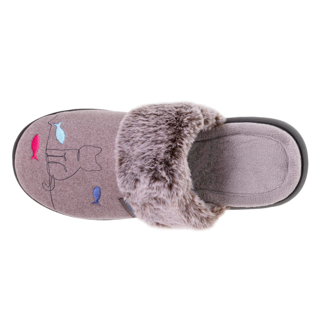 Chaussons mules Femme chat Taupe