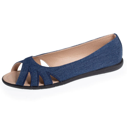 Ballerines Femme ouverte Bleu - Isotoner