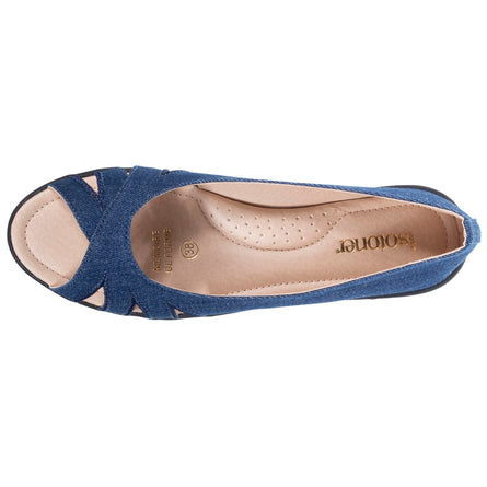Ballerines Femme ouverte Bleu - Isotoner