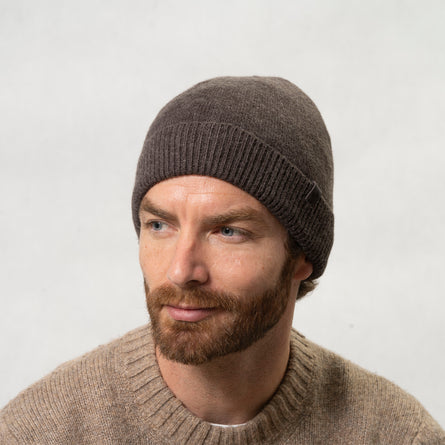 Bonnet Homme court à revers Taupe - Isotoner