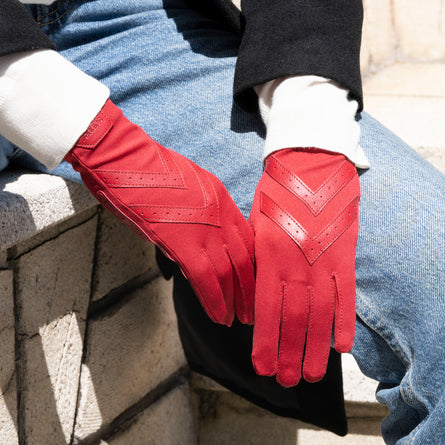 Gants Femme tissu extensible recyclé Rouge - Isotoner