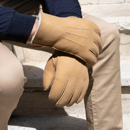 Gants homme cuir chaud Caramel - Isotoner