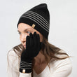 Gants longs à rayures Soft Touch Noir