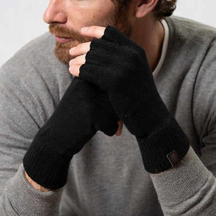 Mitaines Homme Maille Soft Touch Noir - Isotoner