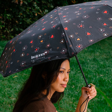 Parapluie X-TRA SOLIDE ALPHA 23 cm Cœur Rouge - Isotoner