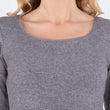 T-shirt col carré Femme Gris chiné