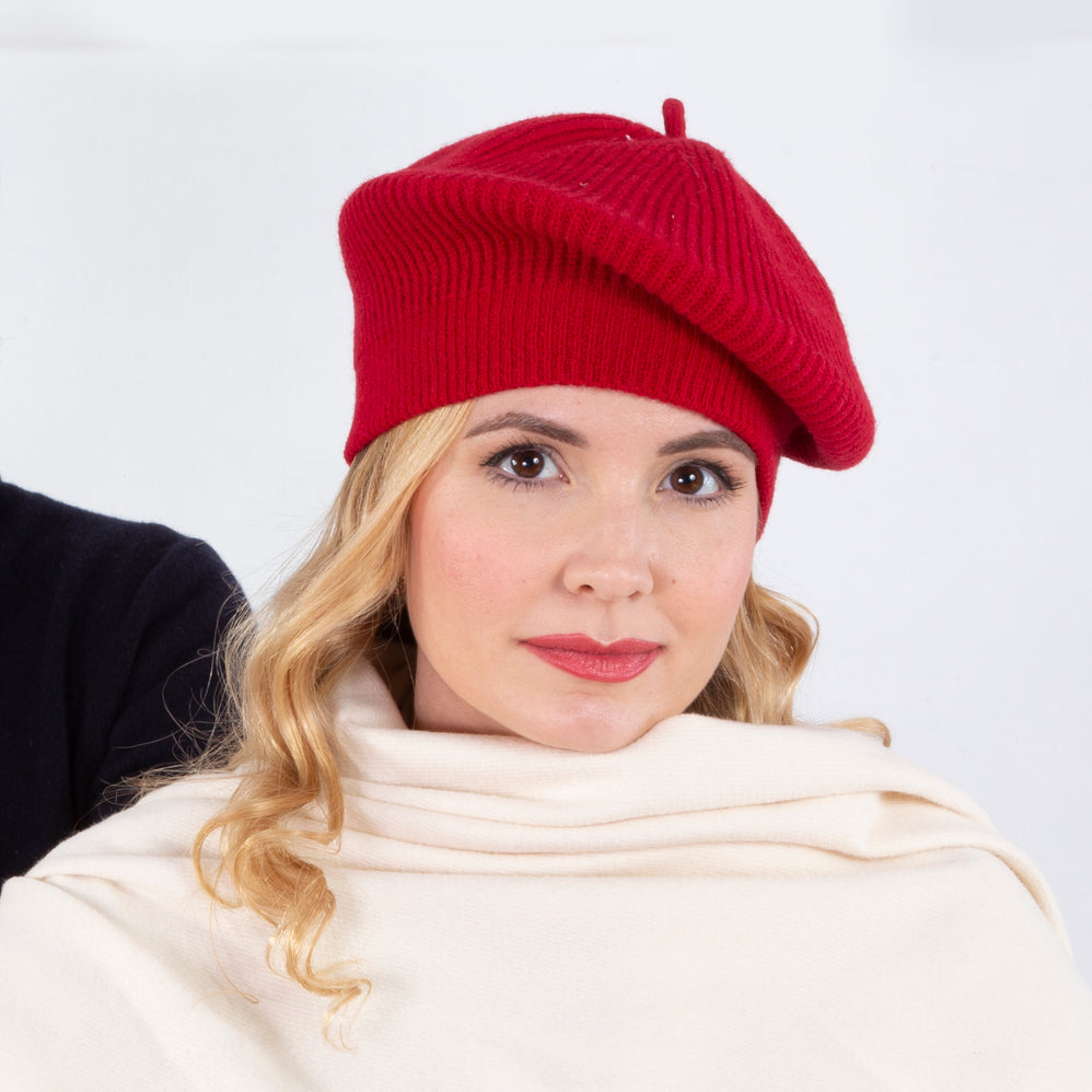 Béret Femme maille Ultra-doux Rouge - Isotoner