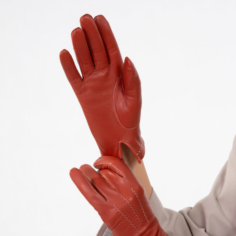 Gants Femme cuir d'agneau Mandarine - Isotoner