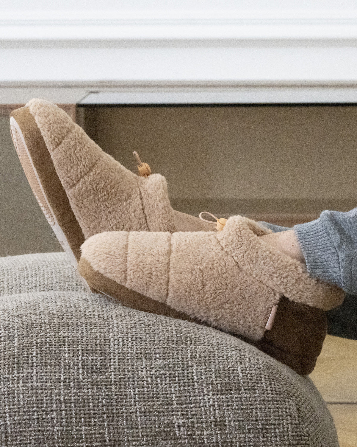 Chaussons Bottillons Homme sherpa Camel