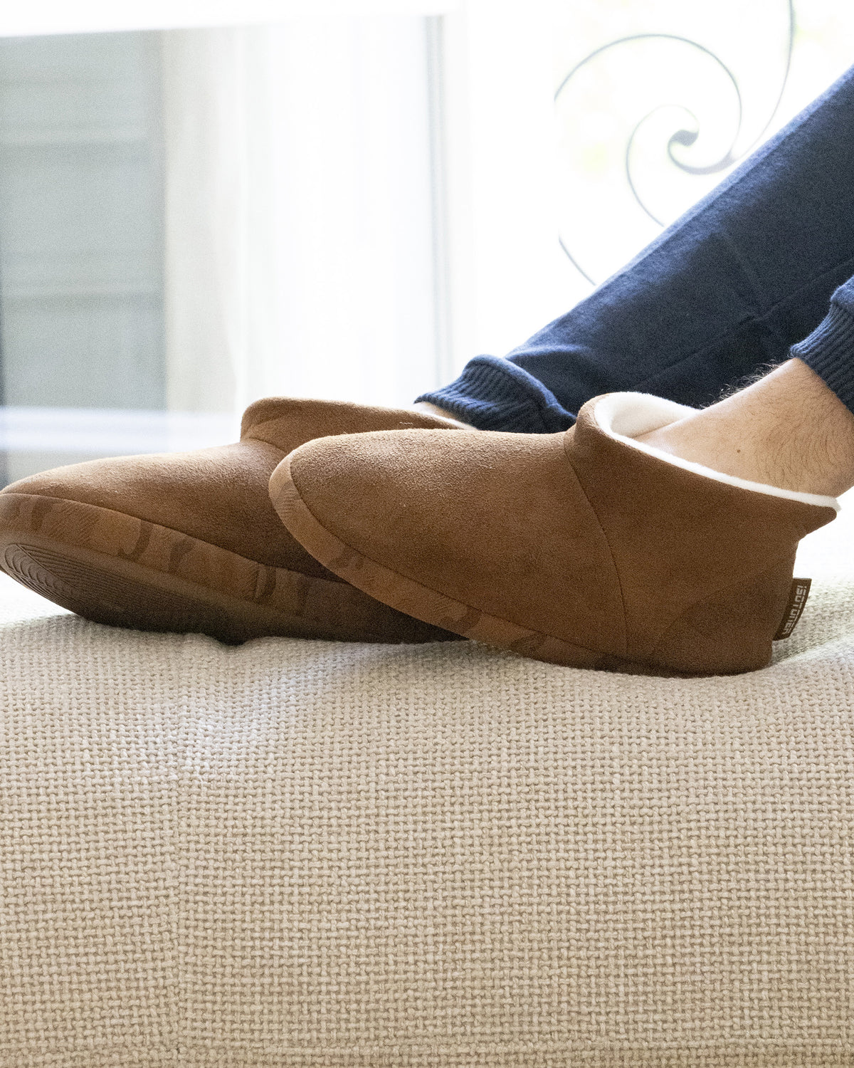 Chaussons Bottillons Homme suédine Camel