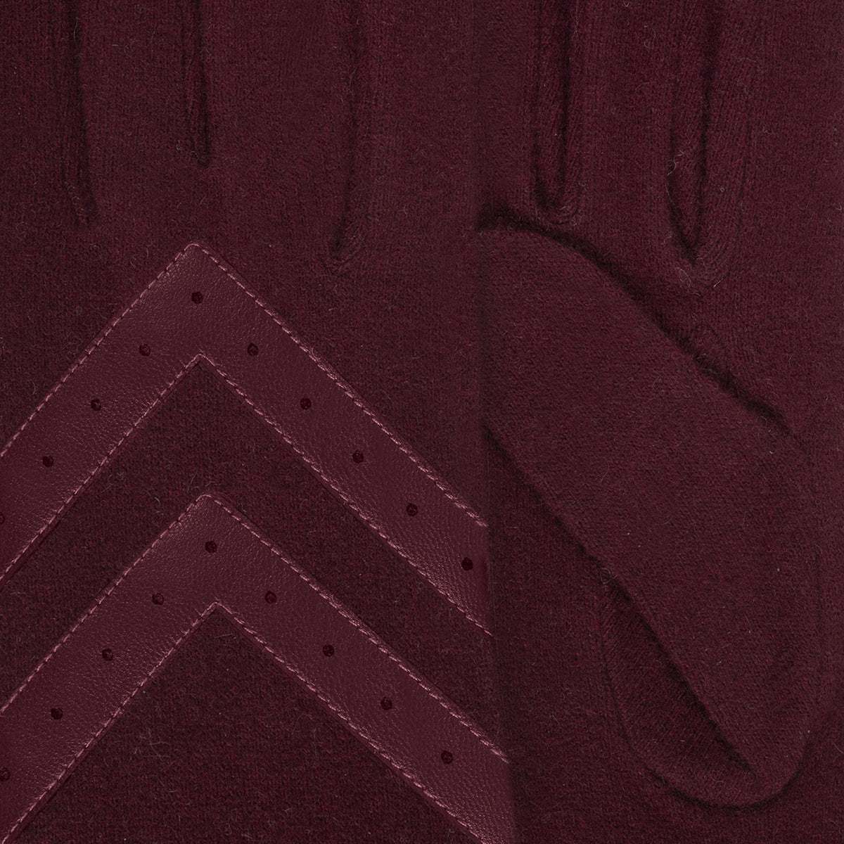 Gants Femme Tactiles Laine Bordeaux