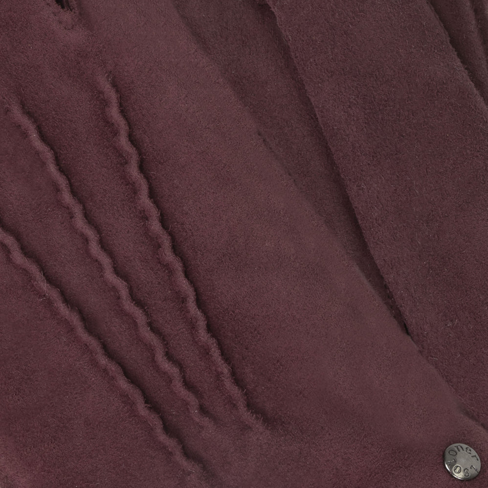 Gants Femme cuir velours fourrés Bordeaux - Isotoner