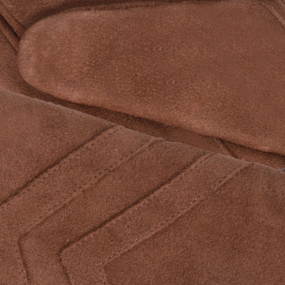 Gants Femme tactiles cuir velours Cognac - Isotoner