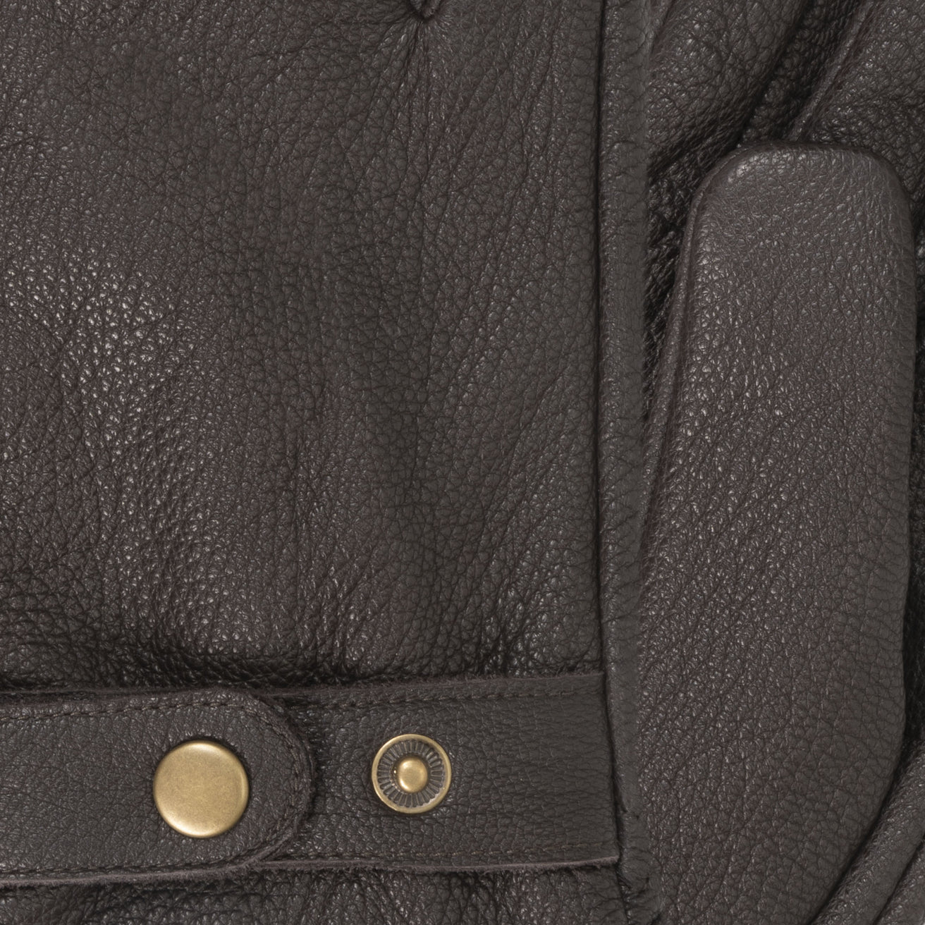 Gants cuir Homme Marron patte de resserrage