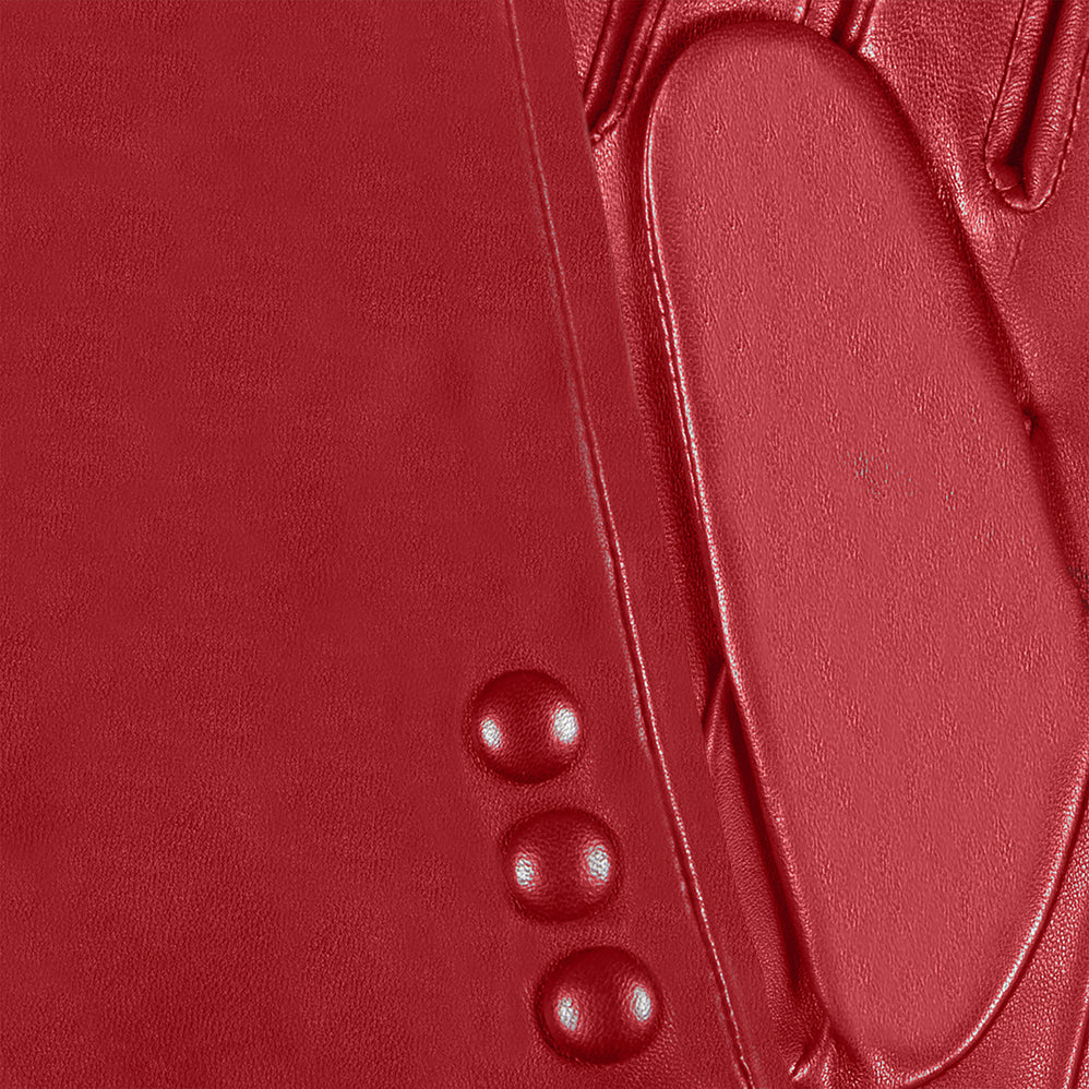 Gants Femme cuir 3 boutons Rouge - Isotoner