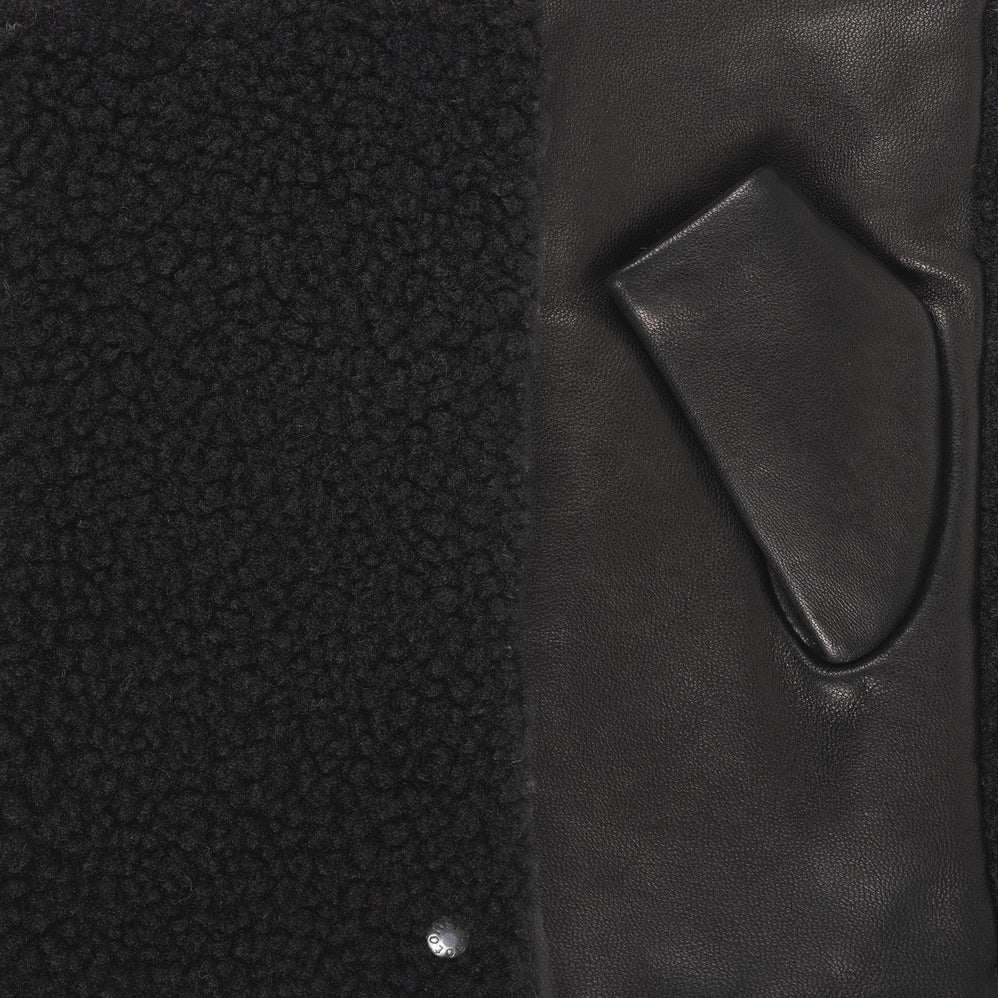 Mitaines Femme Cuir Sherpa/Noir - Isotoner
